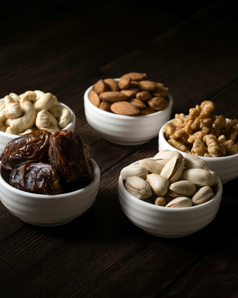 Premium mixed dry fruits in a wooden bowl